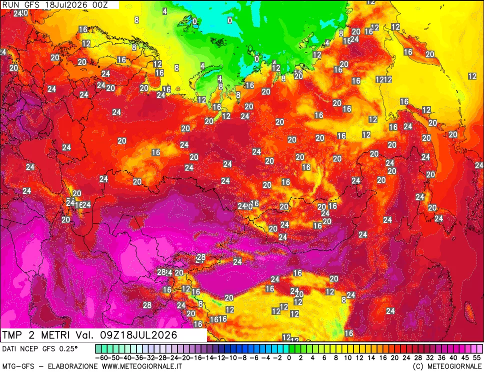 mappa Temp 2 metri