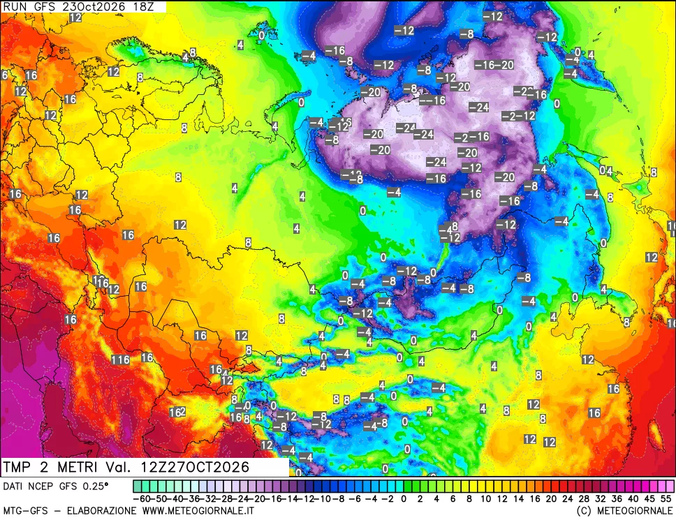 mappa Temp 2 metri
