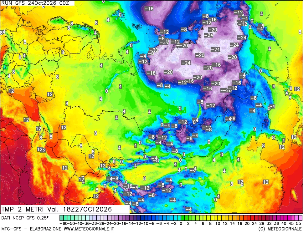 mappa Temp 2 metri