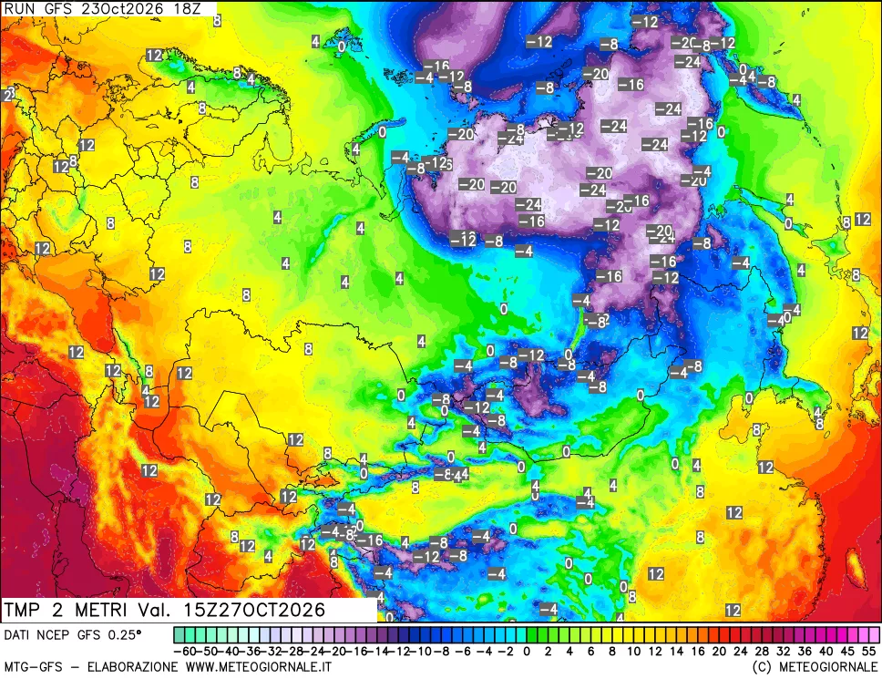 mappa Temp 2 metri