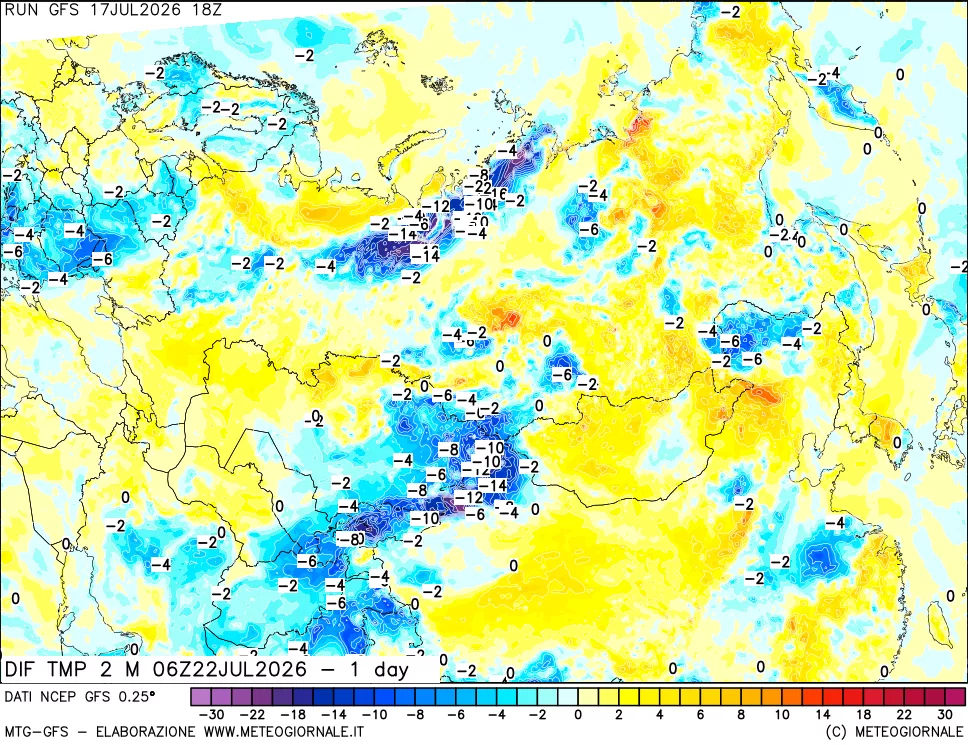mappa Dif. Temp -24 ore