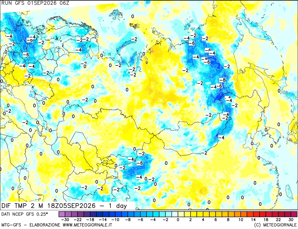 mappa Dif. Temp -24 ore