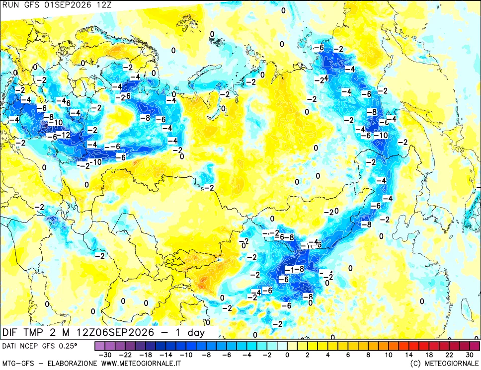 mappa Dif. Temp -24 ore
