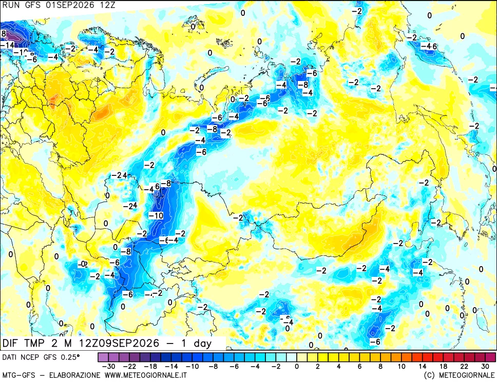 mappa Dif. Temp -24 ore