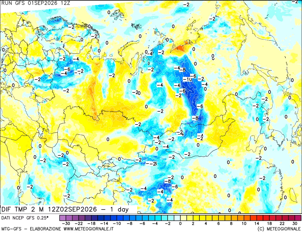 mappa Dif. Temp -24 ore