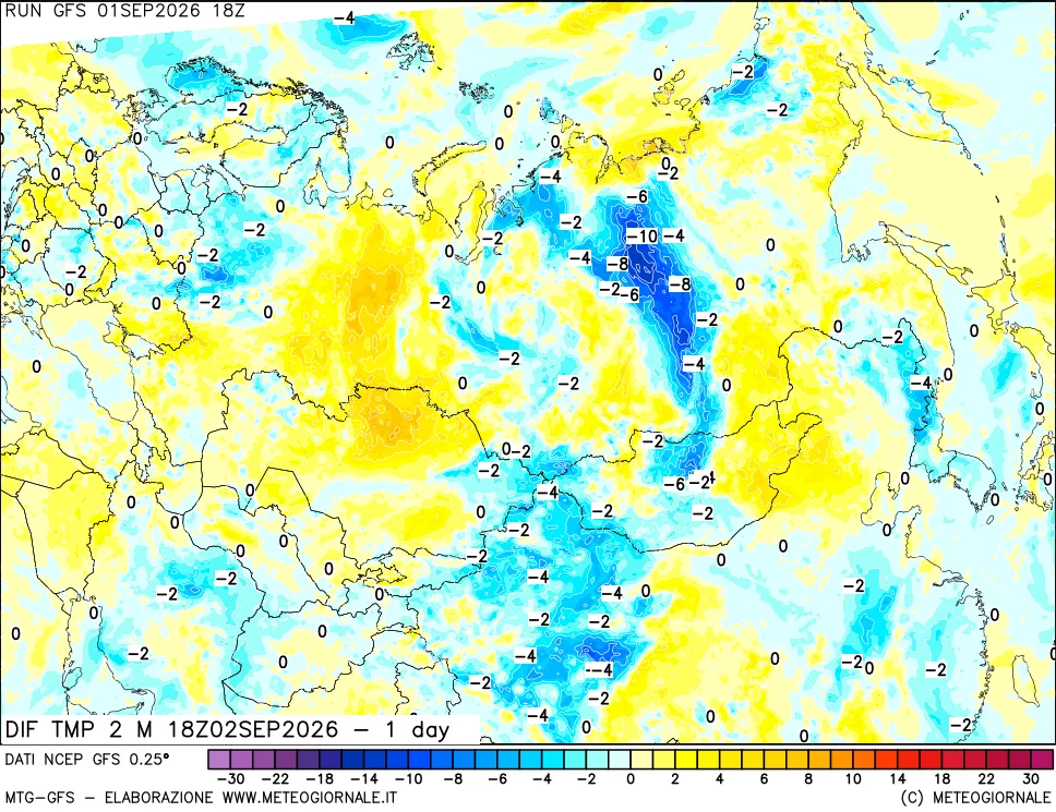 mappa Dif. Temp -24 ore