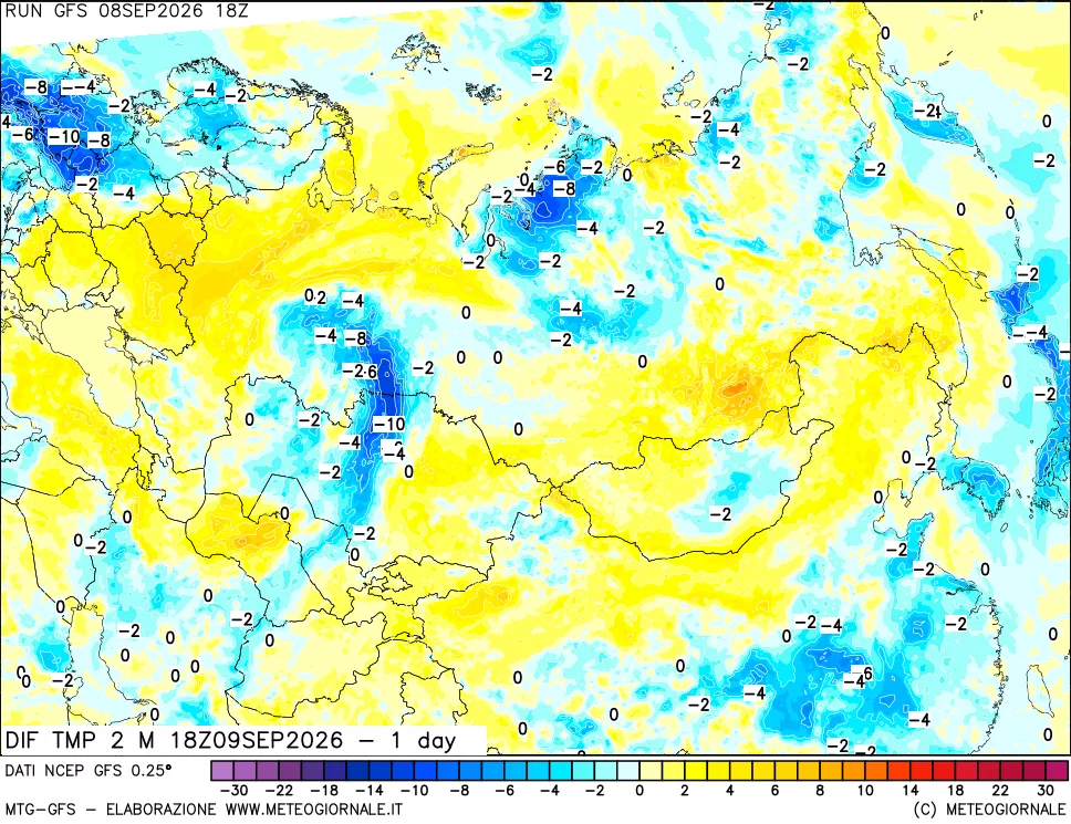 mappa Dif. Temp -24 ore