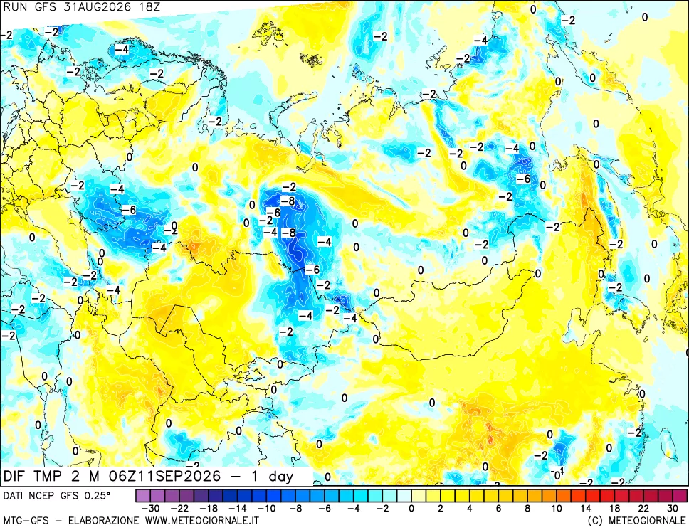 mappa Dif. Temp -24 ore