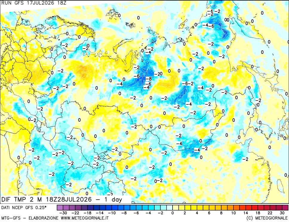 mappa Dif. Temp -24 ore