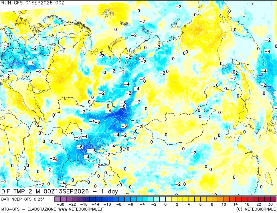 mappa Dif. Temp -24 ore