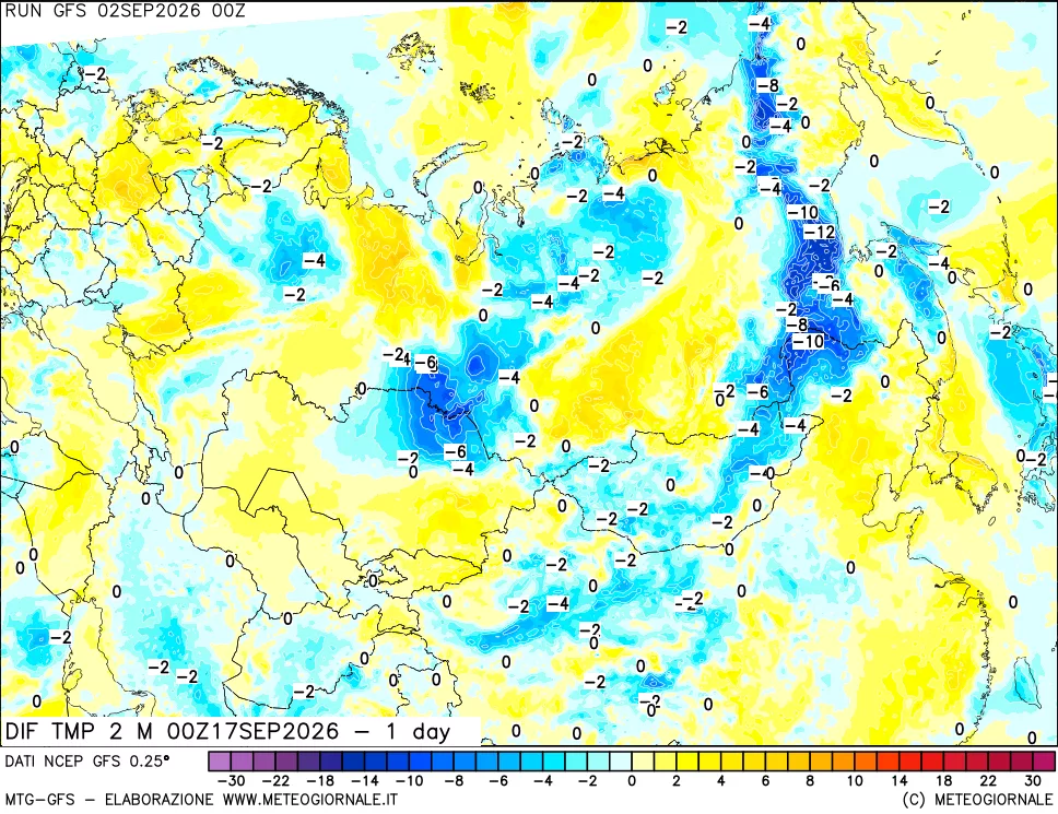 mappa Dif. Temp -24 ore