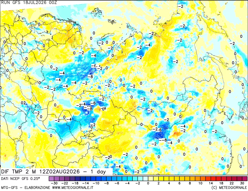 mappa Dif. Temp -24 ore