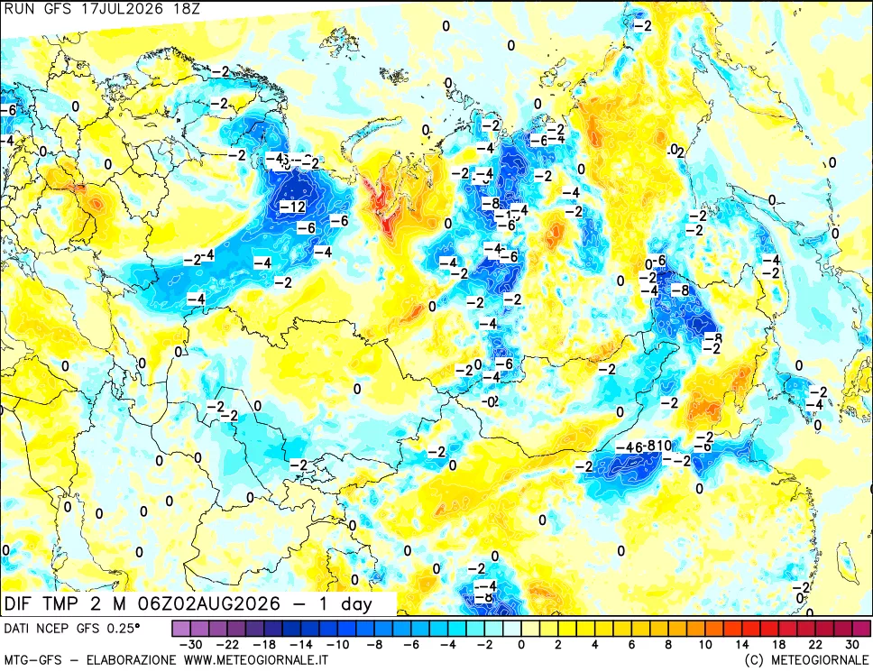 mappa Dif. Temp -24 ore