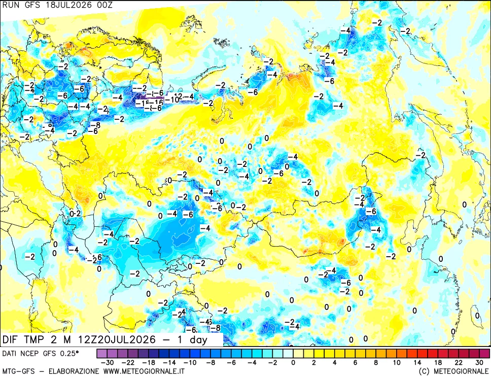 mappa Dif. Temp -24 ore