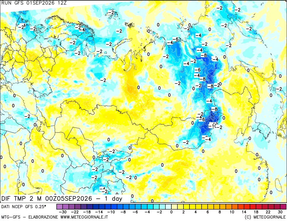 mappa Dif. Temp -24 ore