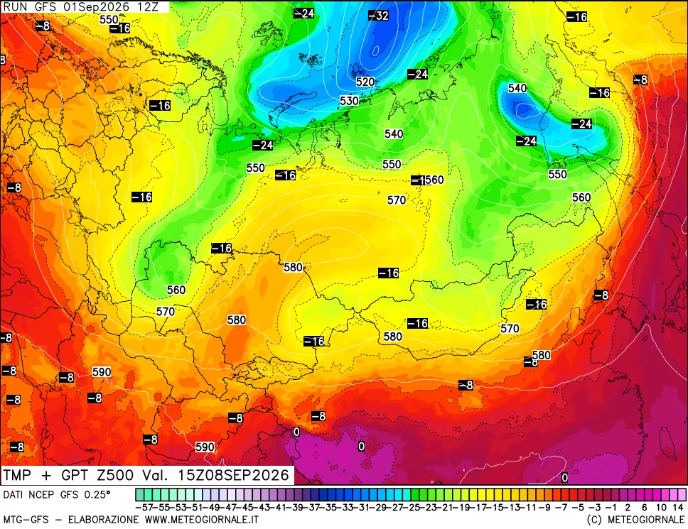mappa 500 hPa Temp + GPT