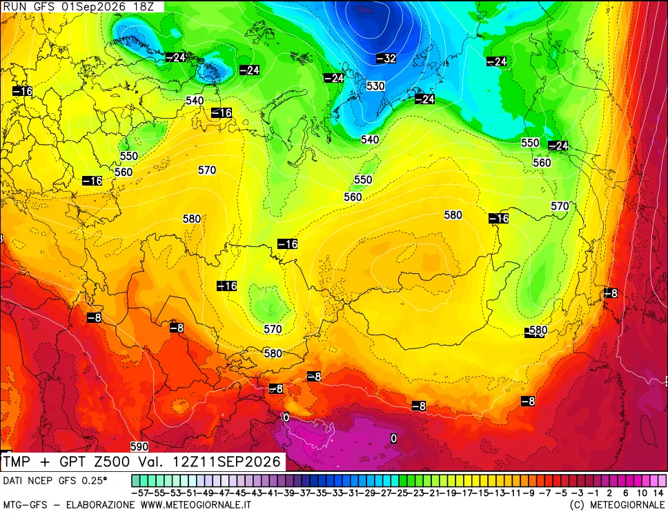 mappa 500 hPa Temp + GPT