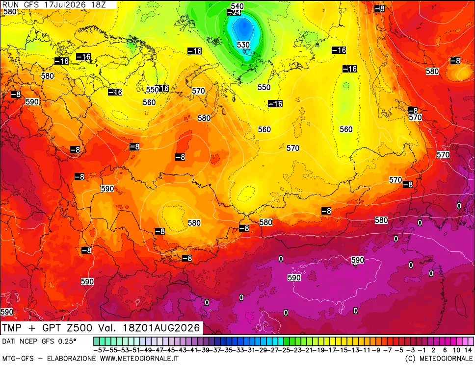 mappa 500 hPa Temp + GPT