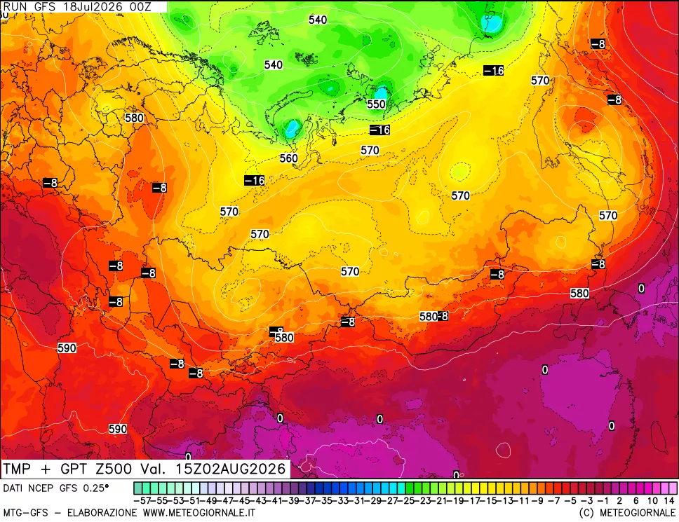 mappa 500 hPa Temp + GPT