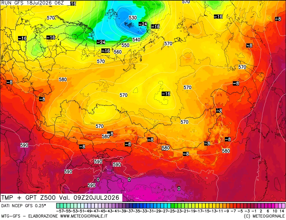 mappa 500 hPa Temp + GPT