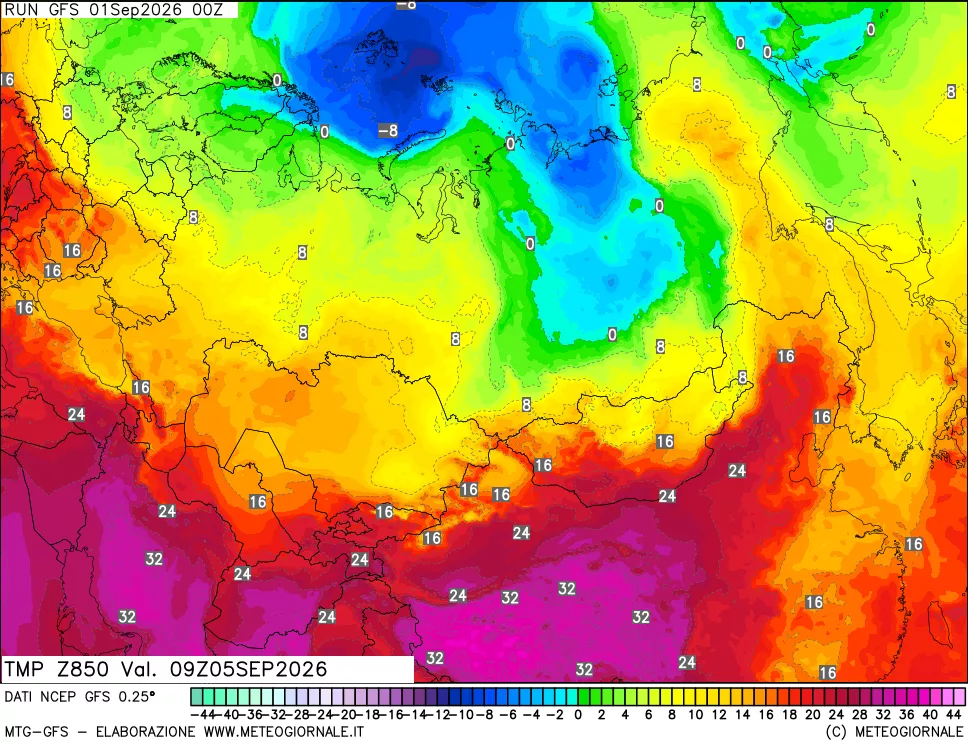 mappa 850 hPa Temp