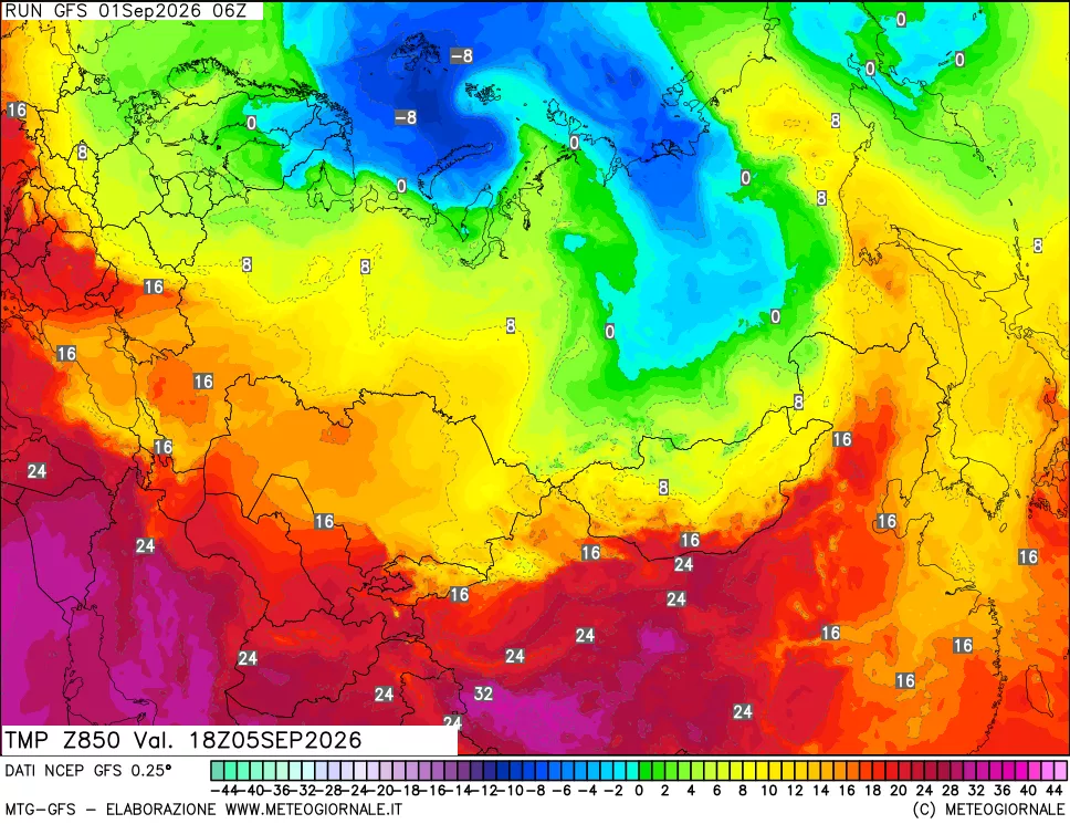 mappa 850 hPa Temp