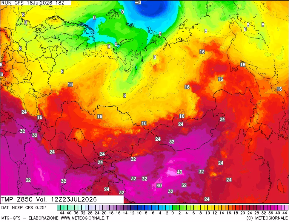 mappa 850 hPa Temp