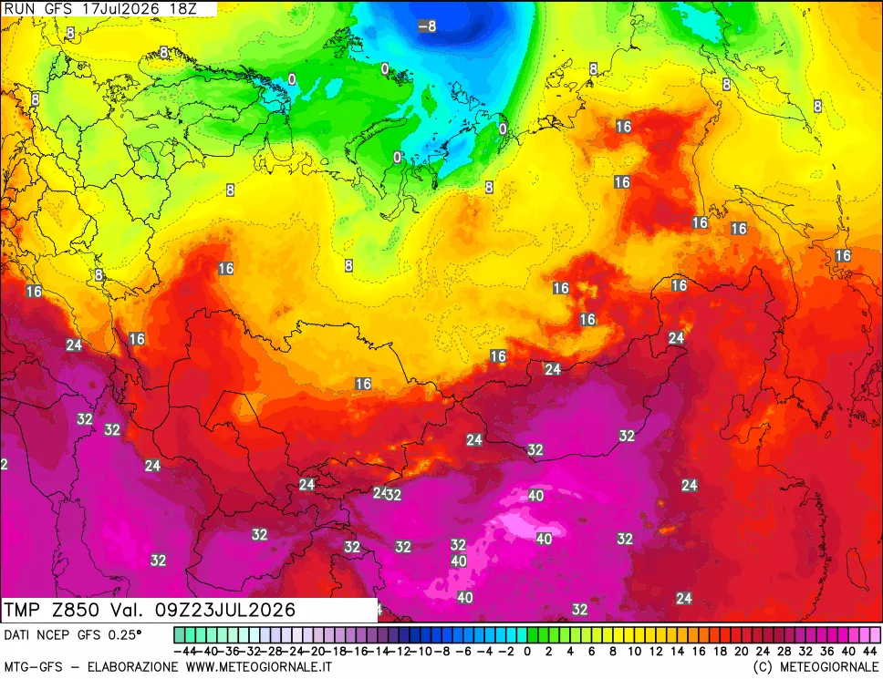 mappa 850 hPa Temp