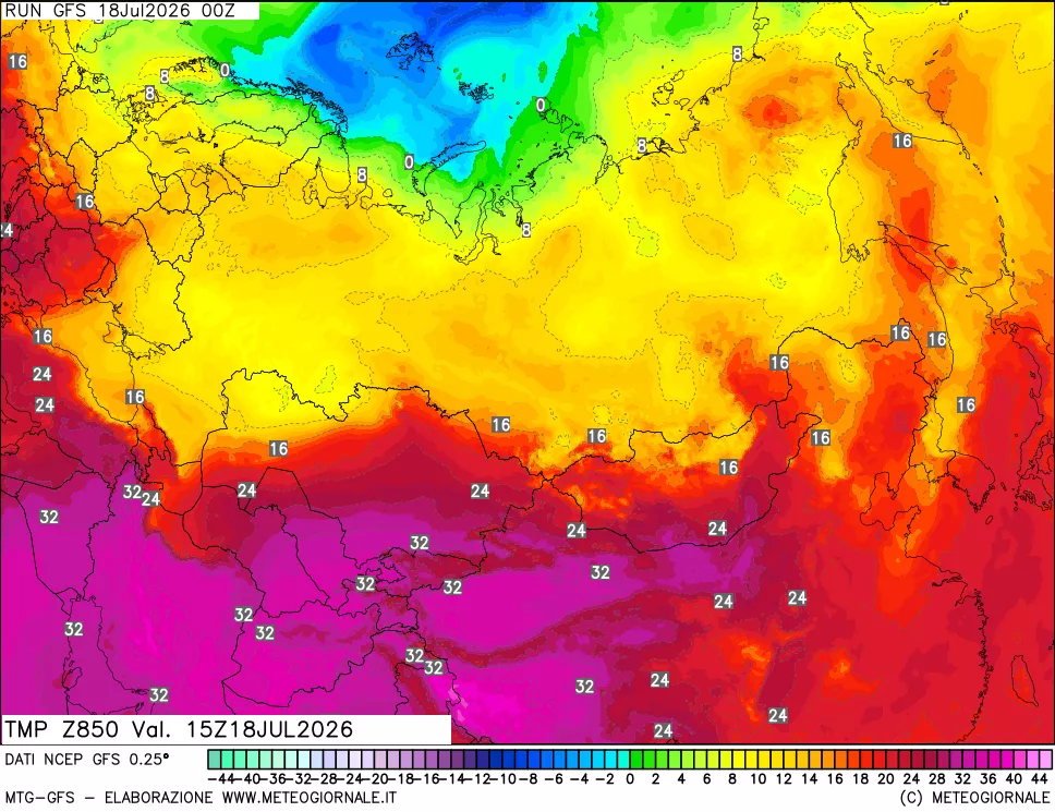 mappa 850 hPa Temp