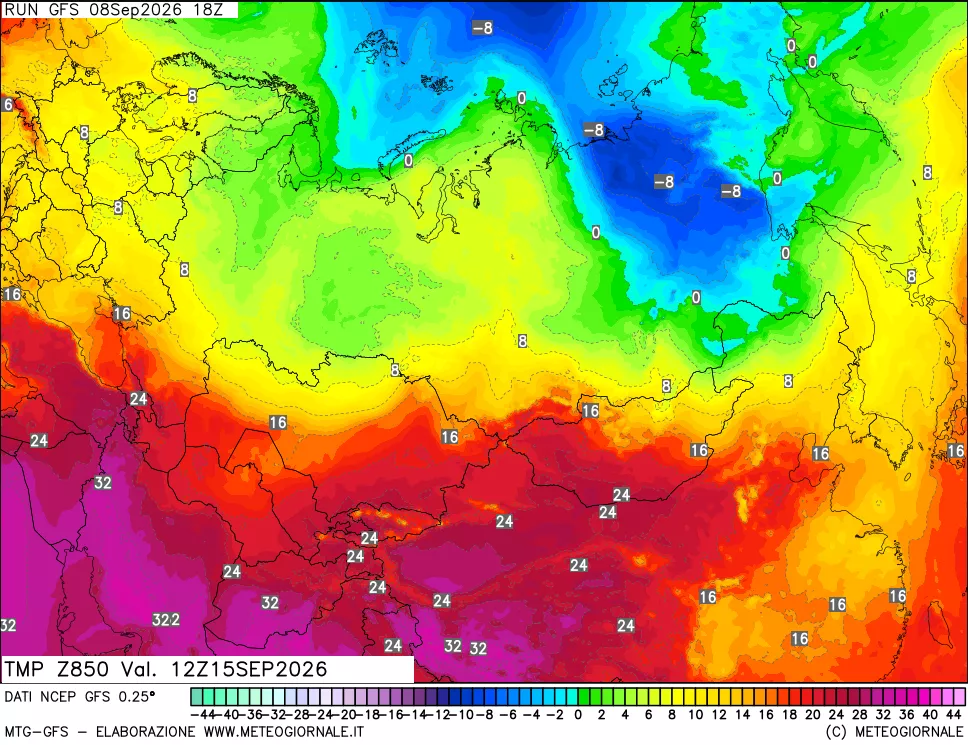 mappa 850 hPa Temp