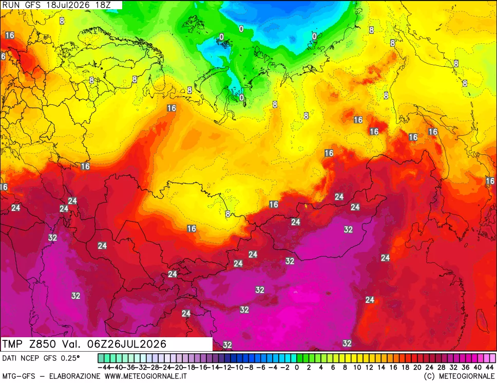 mappa 850 hPa Temp