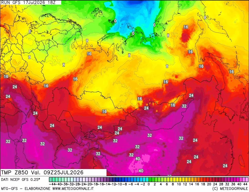 mappa 850 hPa Temp