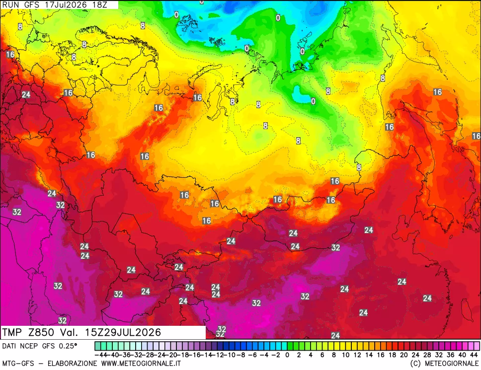 mappa 850 hPa Temp