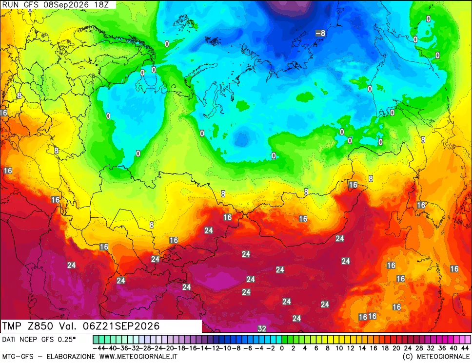 mappa 850 hPa Temp