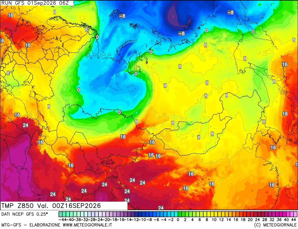 mappa 850 hPa Temp