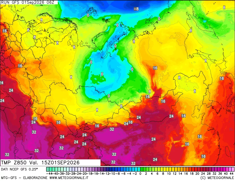 mappa 850 hPa Temp