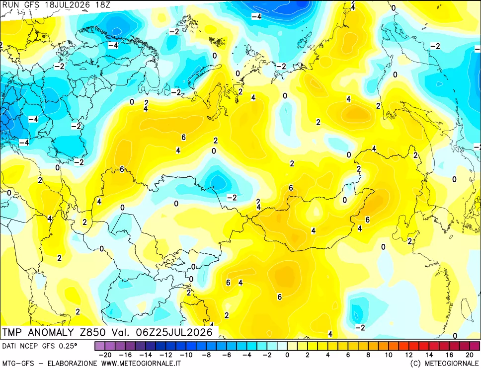 mappa 850 hPa Temp Anomaly vs Cli.No 1981-2010