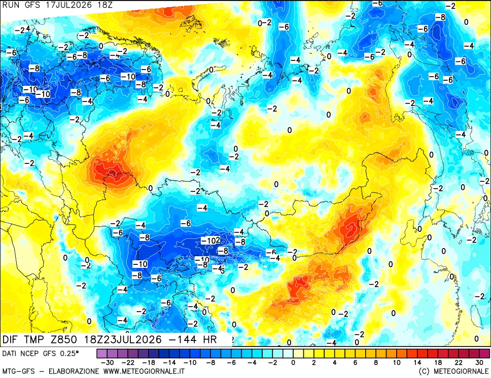 mappa 850 hPA Dif. Temp - Init