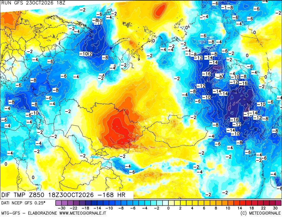 mappa 850 hPA Dif. Temp - Init