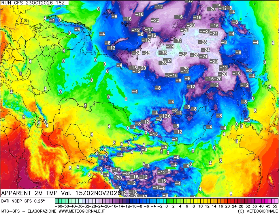 mappa Temp percepita
