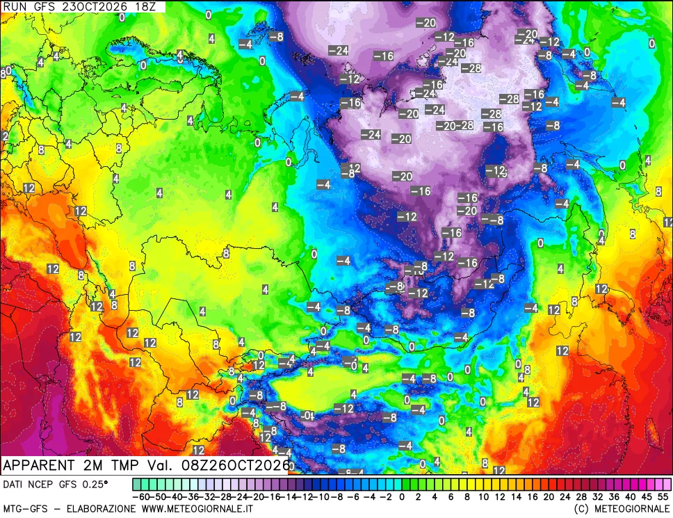 mappa Temp percepita