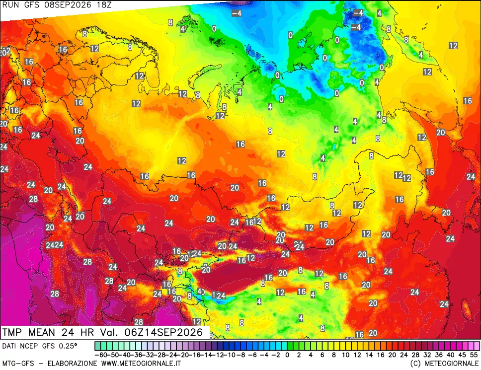 mappa Temperatura media 24 ore