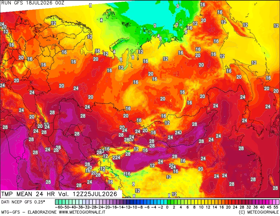 mappa Temperatura media 24 ore