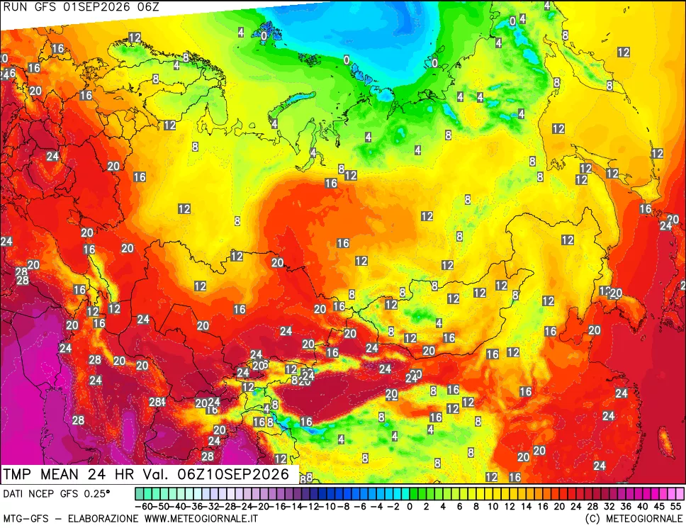 mappa Temperatura media 24 ore