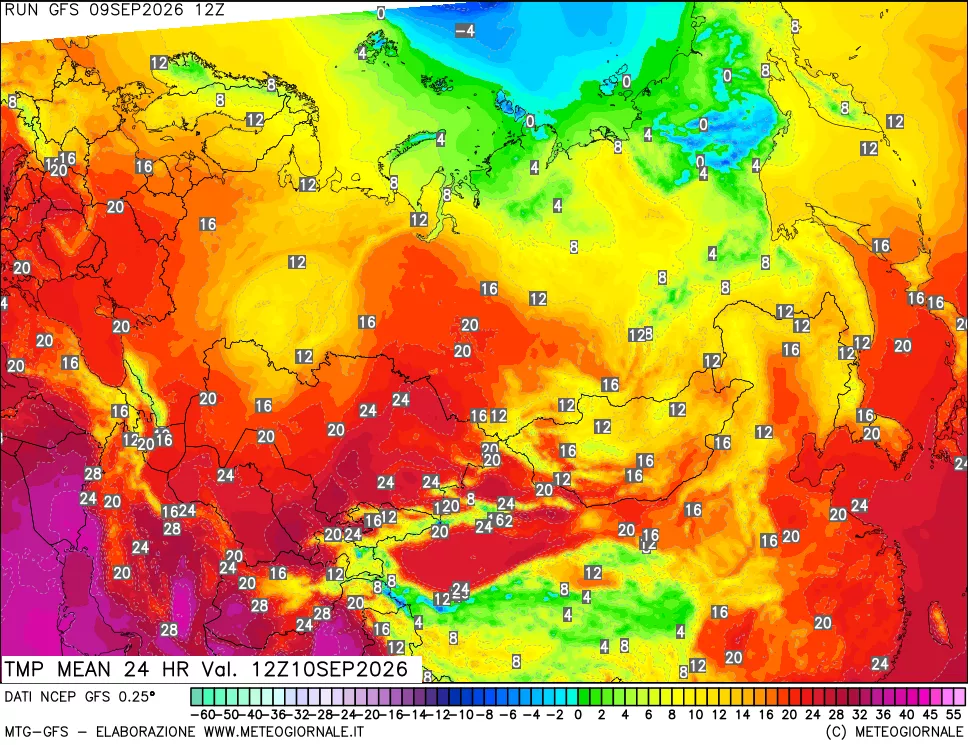 mappa Temperatura media 24 ore