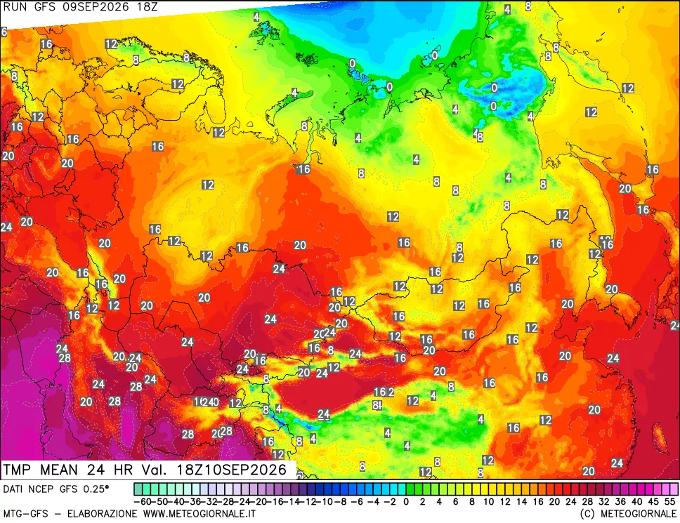 mappa Temperatura media 24 ore