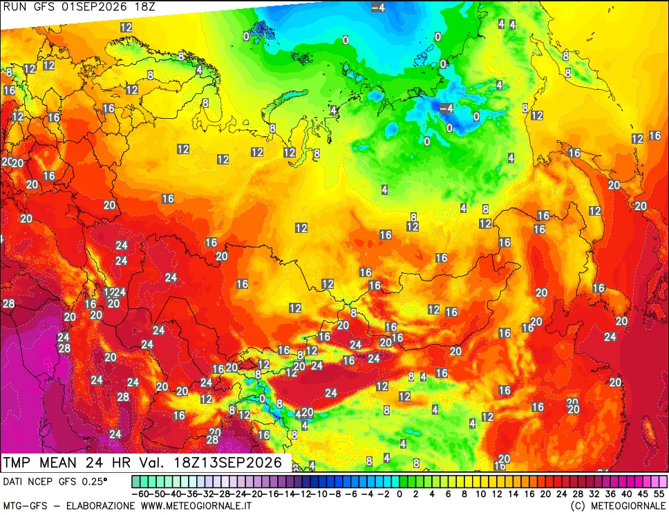 mappa Temperatura media 24 ore