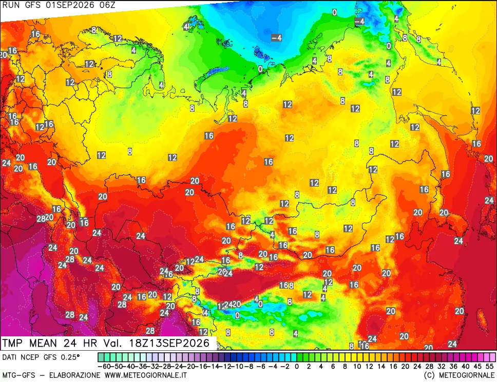 mappa Temperatura media 24 ore