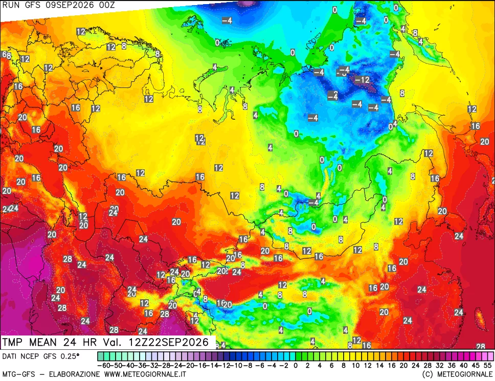 mappa Temperatura media 24 ore