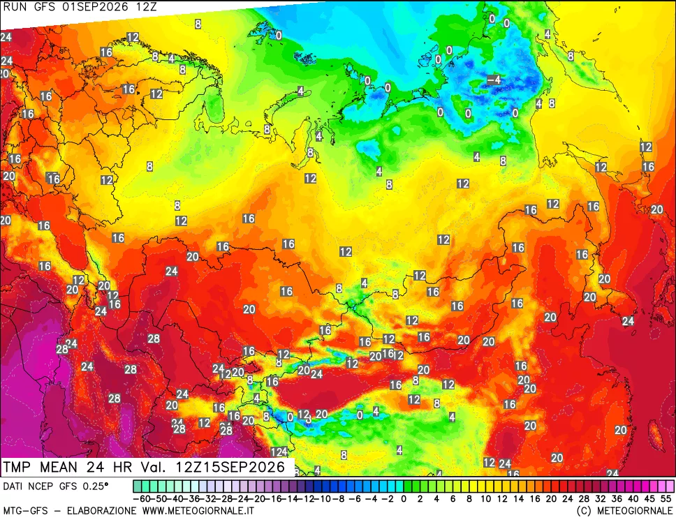 mappa Temperatura media 24 ore